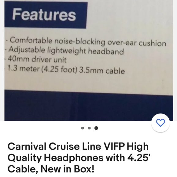 Carnival Cruise Lines VIFP Headphones - Picture 10 of 12